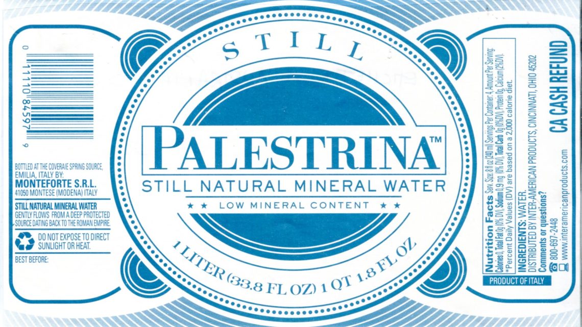 LA PALESTRINA STILL NATURAL MINERAL WATER IN AUSTRALIA!!!