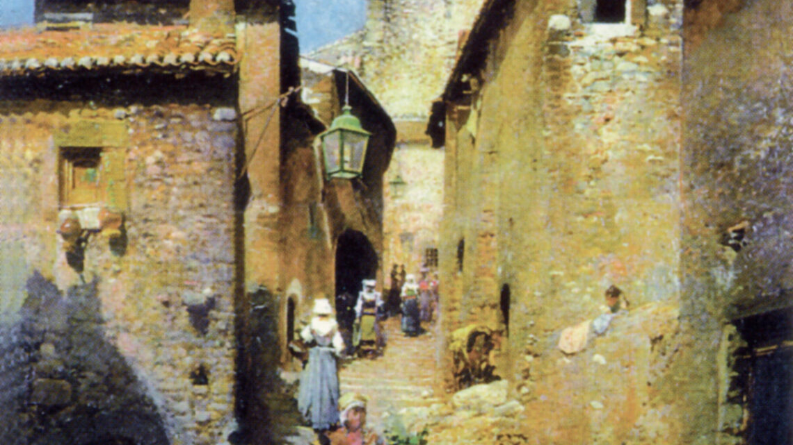 VIA DEL COLONNARO IN UN QUADRO DI GUSTAVO SIMONI